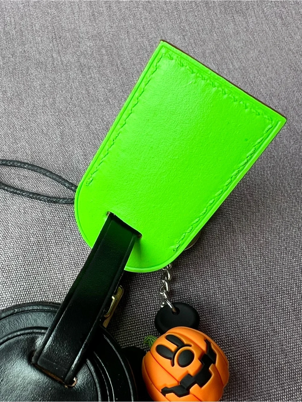 Louis Vuitton Halloween Bag Charm Mickey Mouse Pumpkin Spooky Eyes Green Black